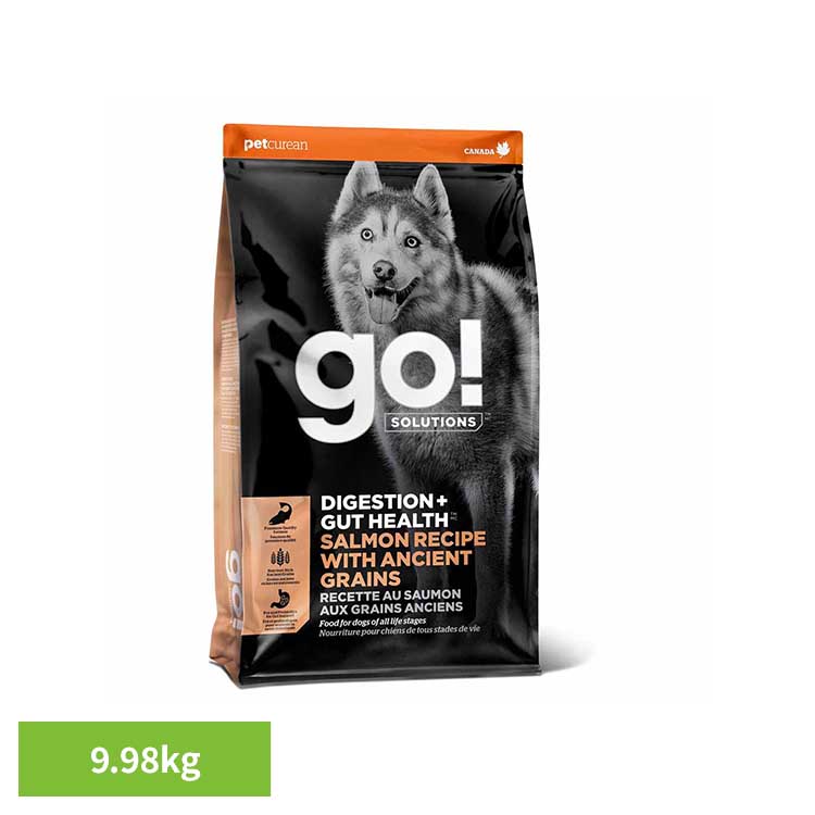 GO！消化+腸の健康ケア サーモン 9.98kg ドッグフード プレミアムフード 消化 腸 乳酸菌 酵母 腸内環境 お腹 サーモン グローバルペットニュートリション 【B】｜キャットランド