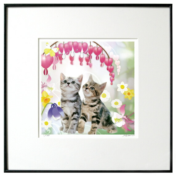 楽天市場】猫夢アート版画 「クリスマスキャット」白猫【猫アート