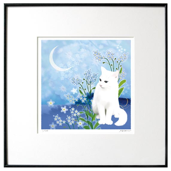 楽天市場】猫夢アート版画 「白木蓮」白猫 アートパネル 猫 【猫アート 