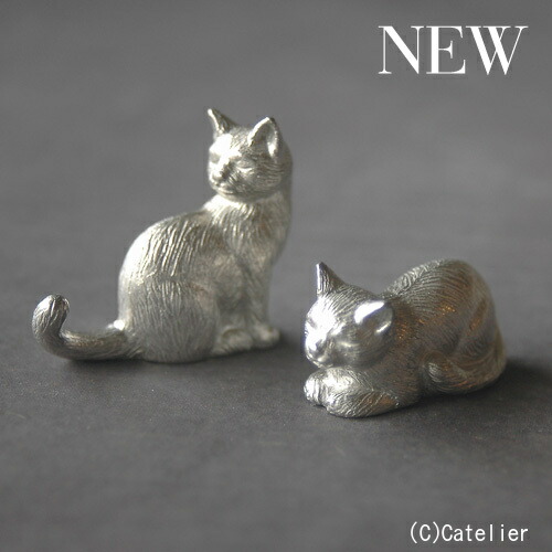 楽天市場 ハンドメイド錫 猫の箸置き 2ポーズセット 猫雑貨 錫 箸置き Catelier キャットリエ