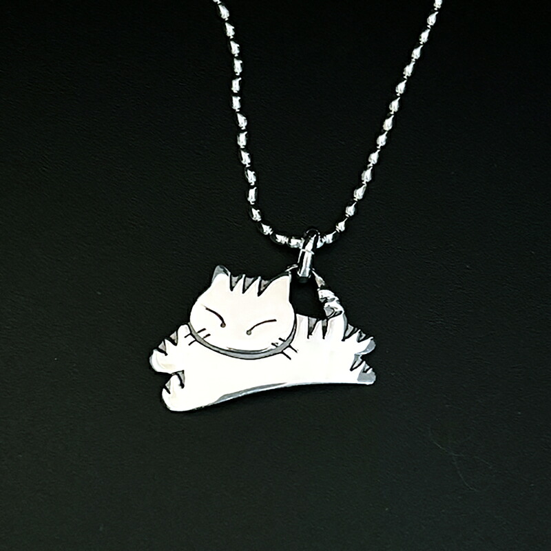 猫 シルバーペンダント ネックレス シルバーアクセサリー作家 江口タツオさんのペンダント「走るトラ」 【猫 アクセサリー】【シルバーアクセサリー】【ハンドメイド】