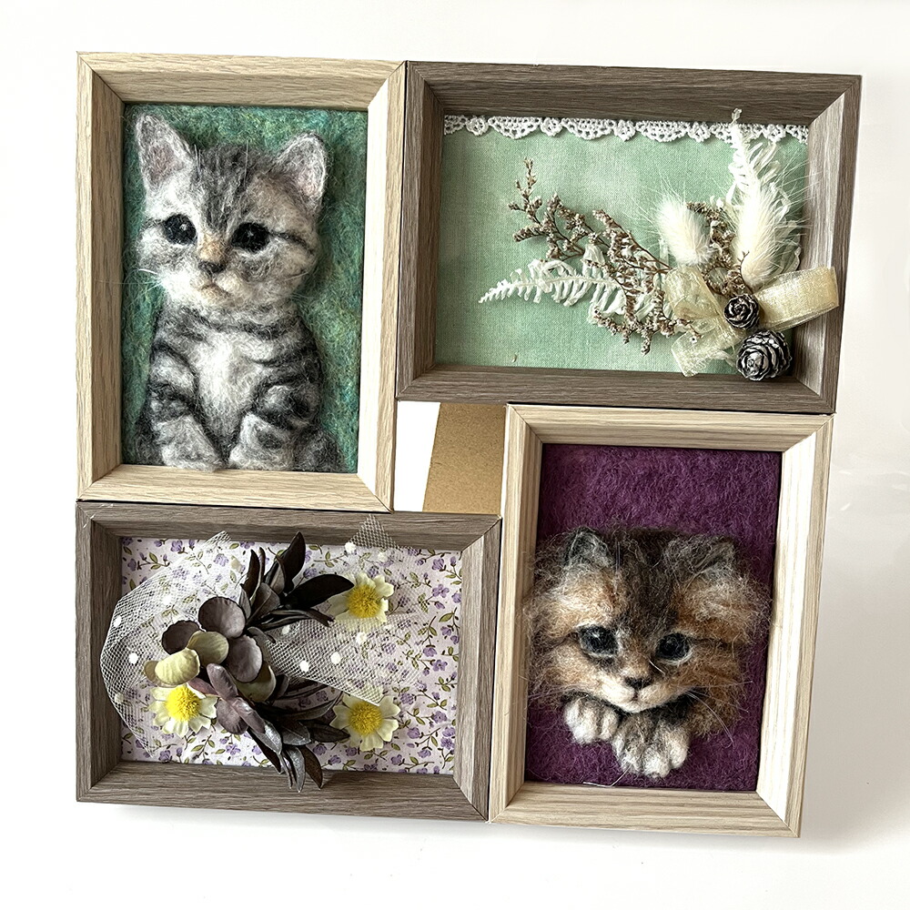 楽天市場】フェルトアートMaron 猫のフレーム「茶トラ・サバトラ