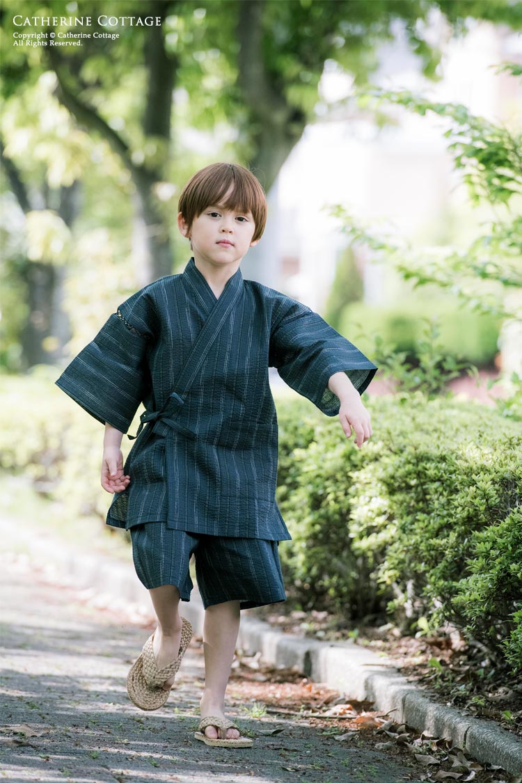 楽天市場 夏物最終クリアランス2860 1800円 ベビー キッズ男の子 バック刺繍がかっこいい甚平tak キャサリンコテージ