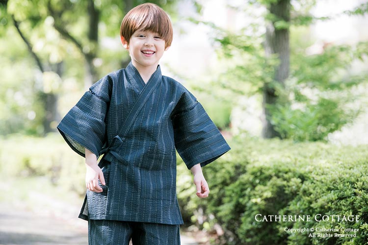 楽天市場 夏物最終クリアランス2860 1800円 ベビー キッズ男の子 バック刺繍がかっこいい甚平tak キャサリンコテージ