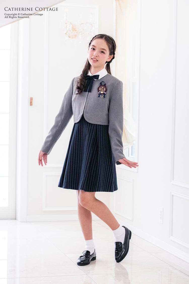 女の子 卒業式スーツ 150 卒服 上品白襟ワンピース ノーカラーボレロ 160 卒服 パーティードレス 140 Cm ネイビー 165 グレー 紺 ストライプ おしゃれ 発表会 結婚式 大きいサイズ 小学生 女子 ジュニア フォーマル Tak