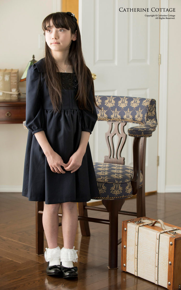 楽天市場 女の子 ワンピース スクエア襟ワンピース 女の子 ドレス 子供およばれ 冠婚葬祭 Tak フォーマル きちんとワンピース キャサリンコテージ