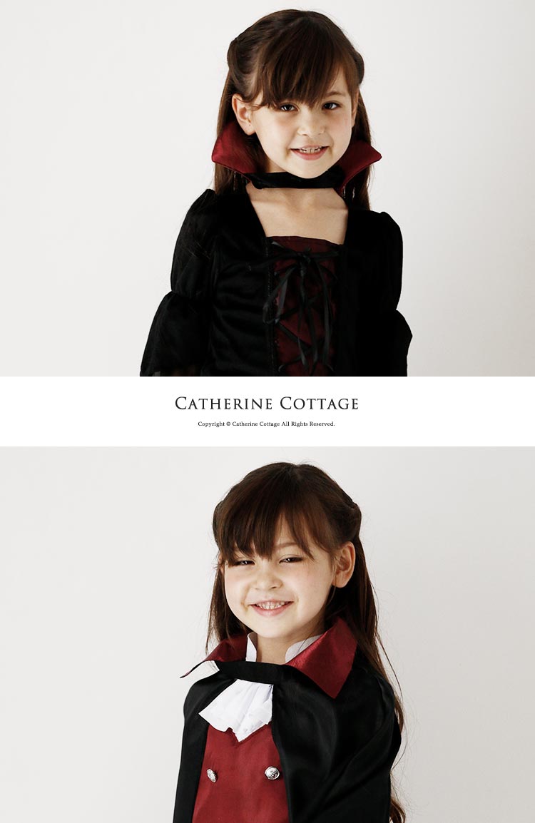 楽天市場 在庫わずか マークダウン2981 2300円 ハロウィン 子供 女の子 吸血鬼風 ドラキュラ風 Tak コスチューム ドレス キャサリンコテージ