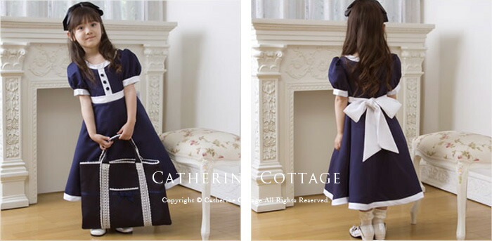 楽天市場 子供服 上品花紺ワンピースtak キャサリンコテージ