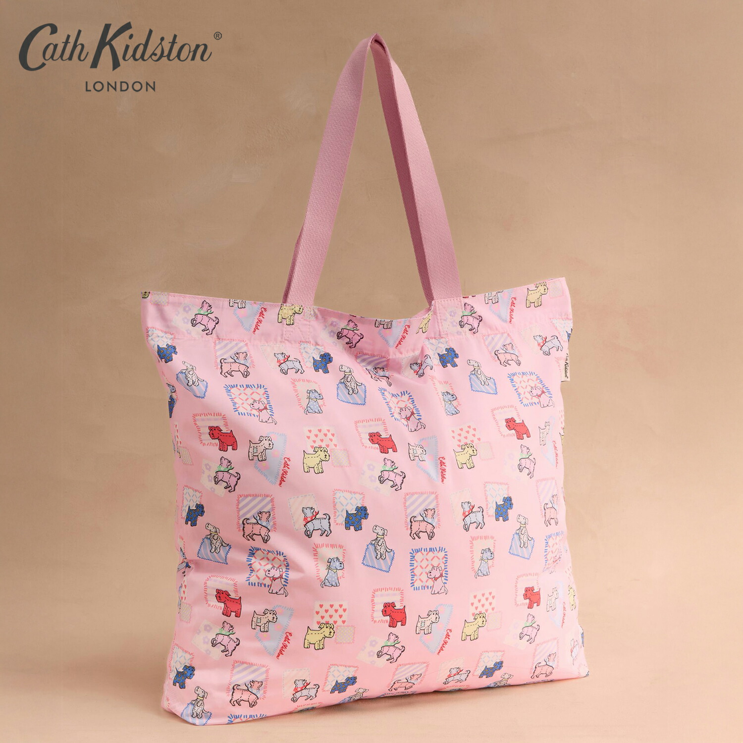 キャス キッドソン 公式 ラージ フォルダウェイ トートバッグ Dog Patchwork / レディース エコバッグ コンパクト 折りたたみ マチ トート バッグ 旅行 大容量 マイバッグ レジ袋 キャスキッドソン Cath Kidston n251101