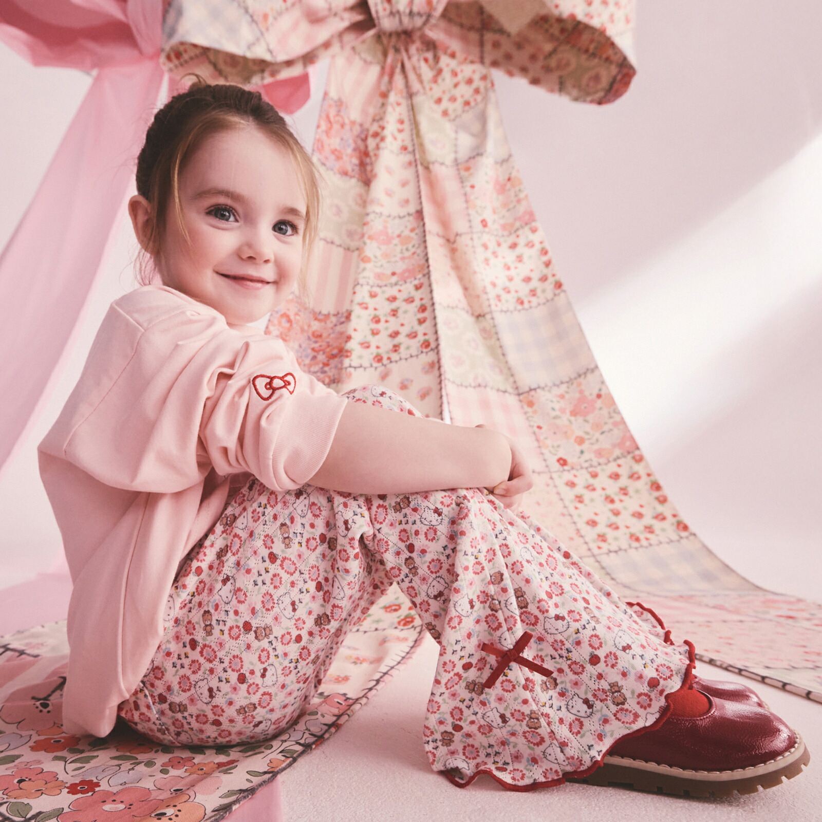 キャス キッドソン 公式 Cath Kidston × Hello Kitty キッズ ロングパンツ Ditsy Ivory / ハローキティ キャスキッドソン Cath Kidston