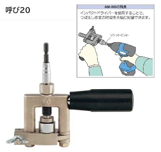 呼び径 20　カクダイ フレキパイプ　つば出し工具（インパクトレンチ専用）【600-005-20】【純正品】