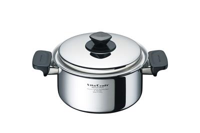 クリステル　グラフィット深鍋18cm グリップハンドル付き CRISTEL/グラフィット 深鍋 18cm -収納性抜群！ハンドル着脱式の