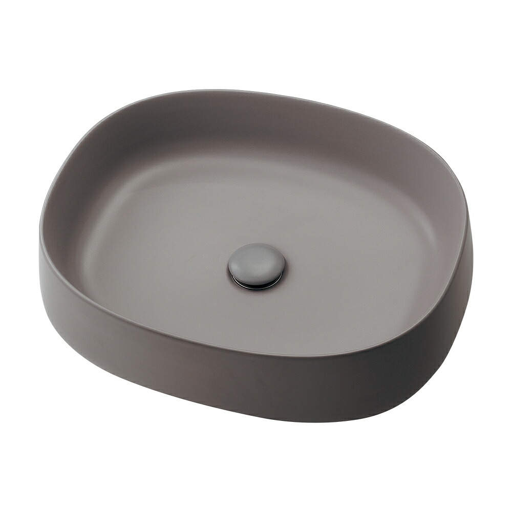 カクダイ[KAKUDAI] 【#LY-493231-GY】 丸型洗面器 つや消し薄墨色 器（洗面・幼児用便器器）【純然たる品】