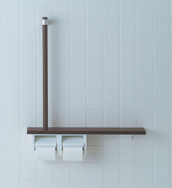 【NKF-3WU2】おしゃれな手すり トイレ L型 トイレットペーパーホルダー付 トイレットペーパーホルダー付、 棚手摺り・L型タイプ・左右共通【手すり 介護用、トイレリフォーム】NKF-3WUの新品番【INAX・イナックス・LIXIL・リクシル】【純正品】 施主支給