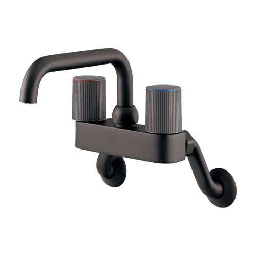 楽天市場】キッチン水栓 2ハンドル壁付混合栓 クロム マット