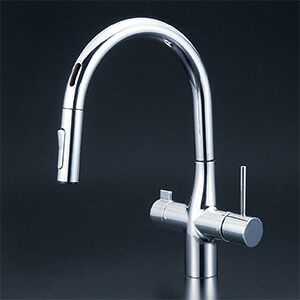 KVK ケーブイケー 【KM6091DSCEC】 ビルトイン浄水器用シングルシャワー付混合栓（センサー付）（ｅレバー） 電池【純正品】