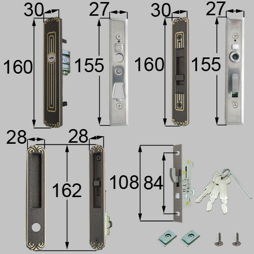 L1Y41　リクシル・トステム 引手・召合せ内外錠セット 玄関引戸部品 LIXIL【純正品】 8,147円