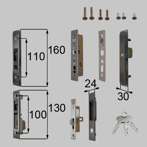 LIXIL・新日軽 【H8DL139ST】 内外錠 ｻｲﾄﾞ錠ｾﾂﾄ 部屋の入り口引戸部分品 [H8DL139ST] 【完全無欠品】
