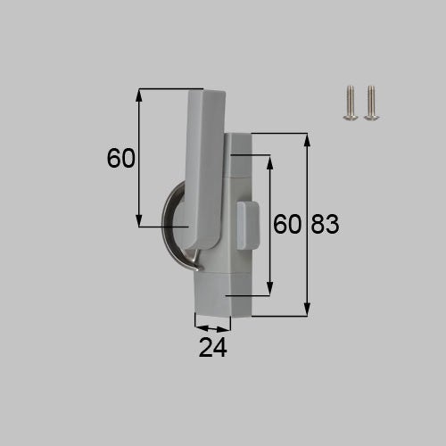 LIXIL・新日軽 【NETBL00142】 クレセント（ロック付/ハンドル60mm） 窓（サッシ）部品(鍵・錠)[SVQJ63RS01×1 SVC836S01×2] 【純正品】