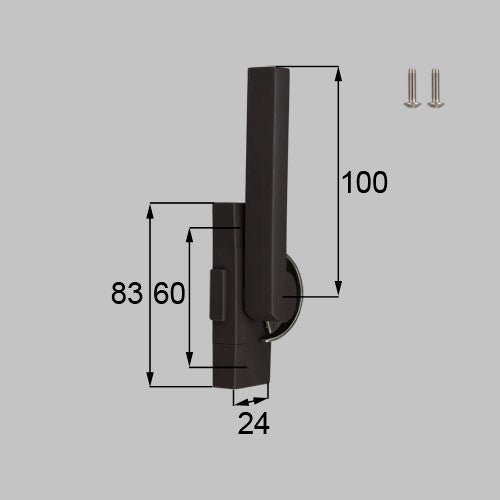 LIXIL・新日軽 【NETBL00165】 クレセント（ロック無/ハンドル100mm） 窓（サッシ）部品(鍵・錠)[SVQU66LS01×1 SVC836S01×2] 【純正品】