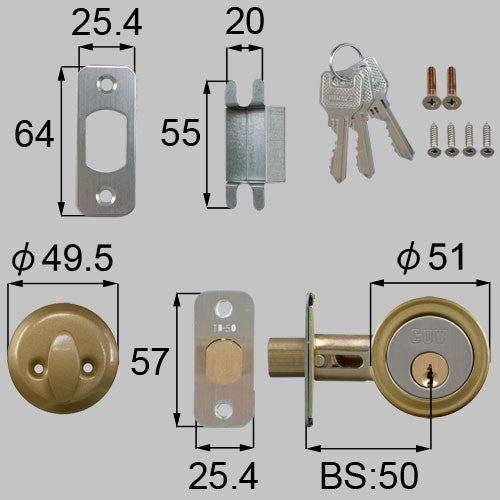 LIXIL・トステム 【MZTZZAD05】 デッドロック錠 室内ドア部品 [MZTZZAD05]【純正品】