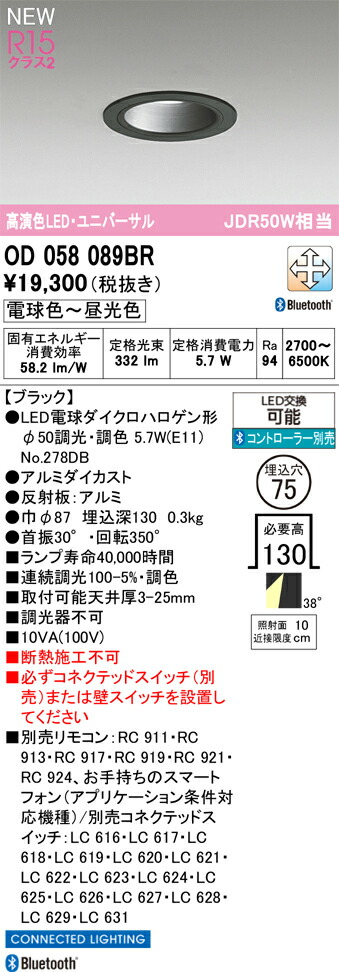 落ちこむ点火装置 オーデリック OD058089BR
