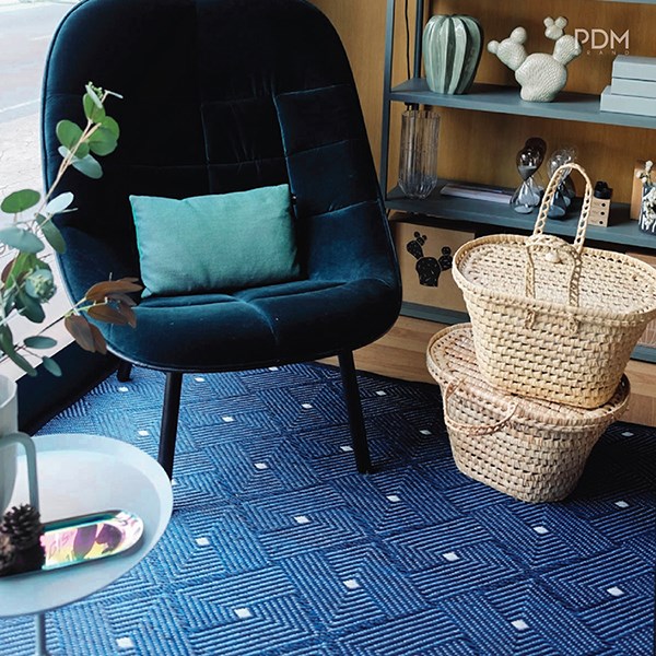 【easeindigo-542 Sサイズ】 PDM洗えるラグ/マット RUG EASE Indigo 【ガーデンファニチャー】 Sサイズ|水道材料屋 一番館