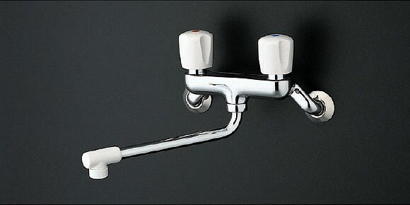 TOTO TKJ20BAU 壁付け水栓 クローム　2ハンドル混合水栓 TKJ20BAU｜TOTO｜キッチン用蛇口[壁][2ハンドル混合水栓][220mm