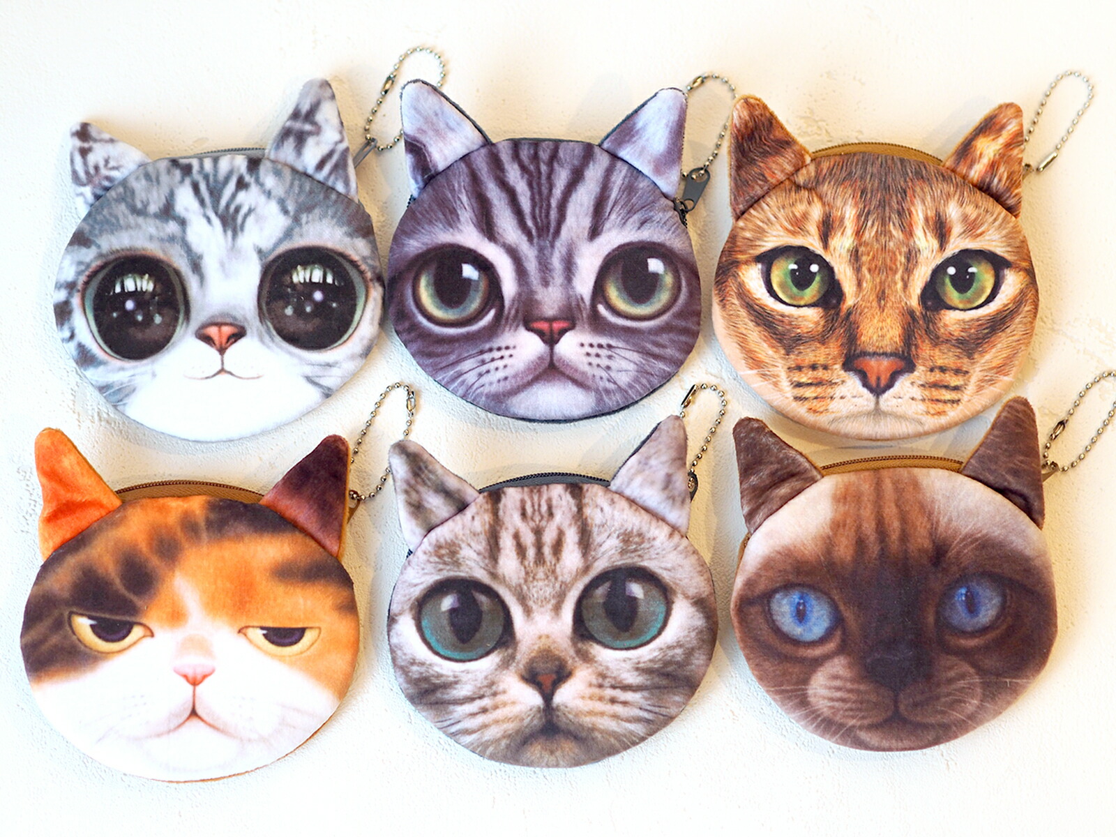 楽天市場】猫の顔の小銭入れ 革製・1個 (KS) Purse of cat 's face