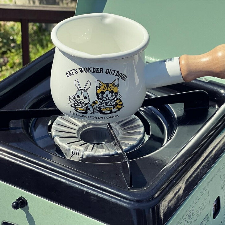 キャッツワン Cat's 琺瑯 プチ ミルクパン 約W19.5 約550ml 小さい なべ ホワイト 調理器具 ホーロー鍋画像