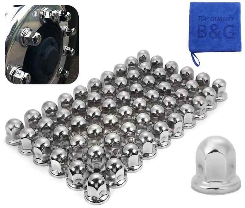 楽天市場】60個 ナットキャップ 33mm ISO ロング クロームメッキ