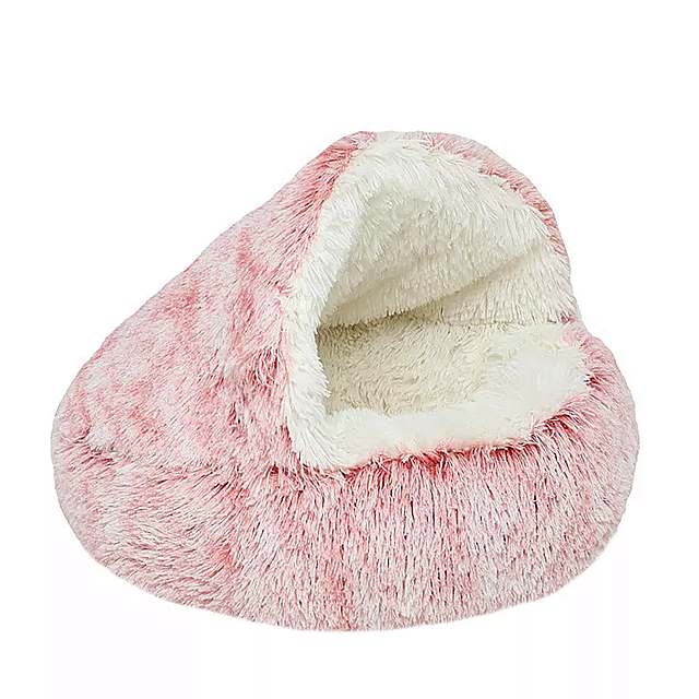 ペット 用の柔らかい ぬいぐるみ ベッド 冬用の丸い ぬいぐるみ 暖かい 長い 猫 用 2 in 1 ソファ 用|Catwalks 1 店