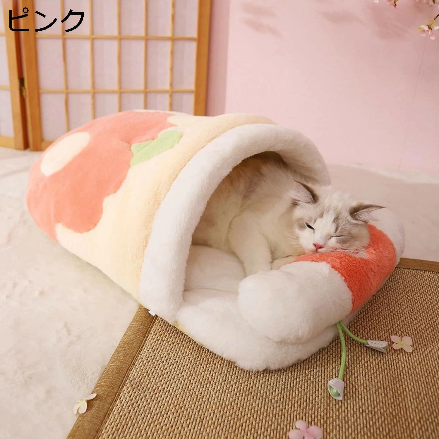 キャットハウス 小型犬 犬猫兼用 マット 洗える 滑り止め ペット用寝袋 暖かい 柔らかい 快適 保温防寒 寒さ対策 ドーム型 ソファー ペ