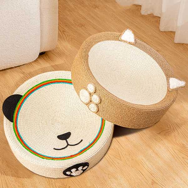 2 in 1 猫 スクラッチボード 丸い カーペット おもちゃ 家庭用 アクセサリー