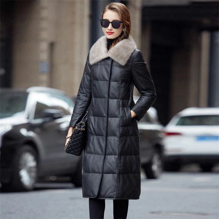 レザーダウンコート 本革 レディース ダウンジャケット 防寒ジャケット ダウンコート 秋冬服 ロング シンクファー 革ジャン 皮ジャン|Catwalks 1 店