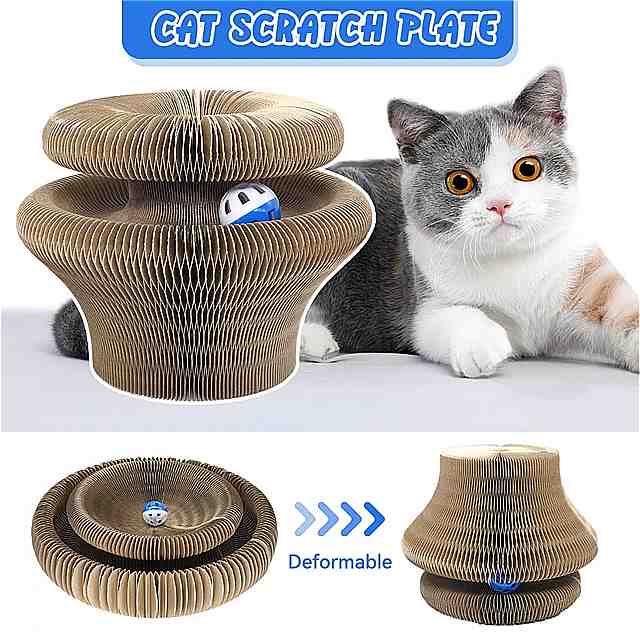 魔法の 猫のおもちゃ ベルキャット付き スクラッチボードキャット 折りたたみ式 段ボール 猫のスクラッチ 玩具