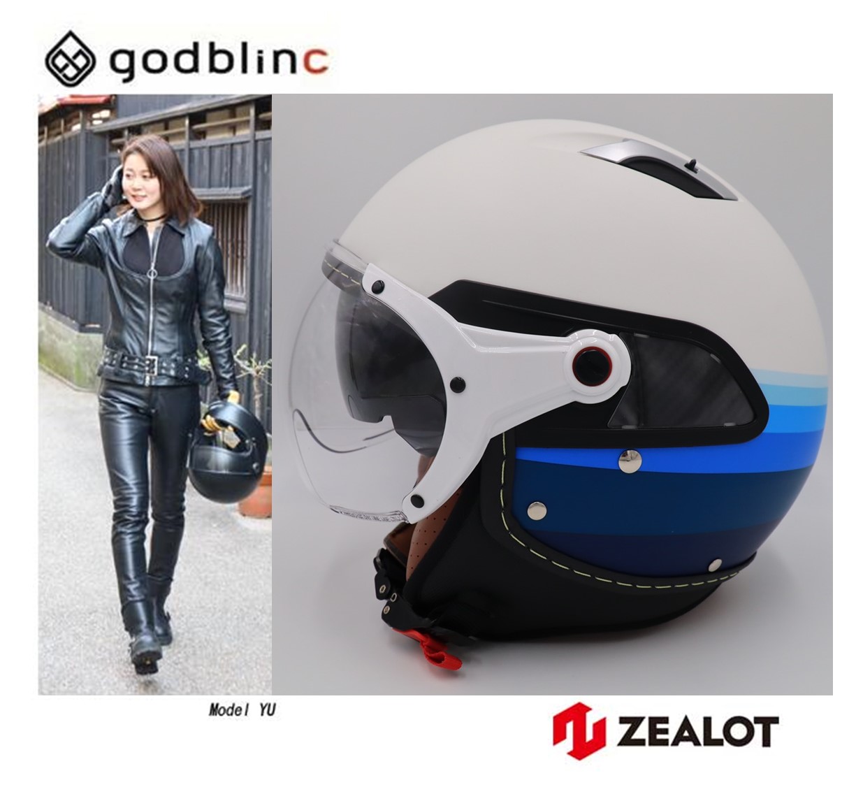 新商品 Jillride 2 Innershield Jet ジルライド2 インナーシールドジェット マットホワイト ブルー Xs S M Godblinc ゴッドブリンク バイク用ヘルメット バイク用品 バイク マット ホワイト ファッション 通勤 通学 オシャレ 女性 学生 向け シールド付き Sns映え