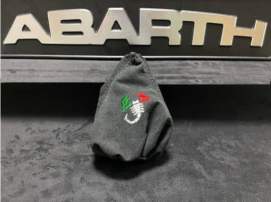ABARTH500・595・695 アルカンターラ シフトブーツ(ブラック×ブラックステッチ) SP トリコローレ