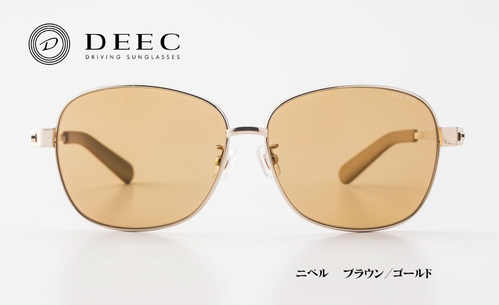 DEEC Nivel ディーク ニベル 1509 Pink Gold/Rose Brown (ピンクゴールド/ローズブラウン) 　1510 Gold / Brown (ゴールド/ブラウン)　大ぶりサイズ ドライビング サングラス チタンフレーム 日本製 鯖江｜6wheels LIFE