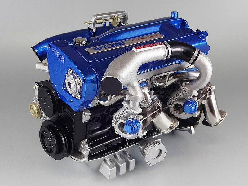 日下エンジニアリング 1/6スケールエンジンモデル 東名パワード コンプリートエンジン GENESIS　|　TOMEI RB26コンプリートエンジン　スカイラインGT-R　ウォールナット台座(ドライカーボンシート貼付け)、アクリルケース付属　ハンドメイド 日本製