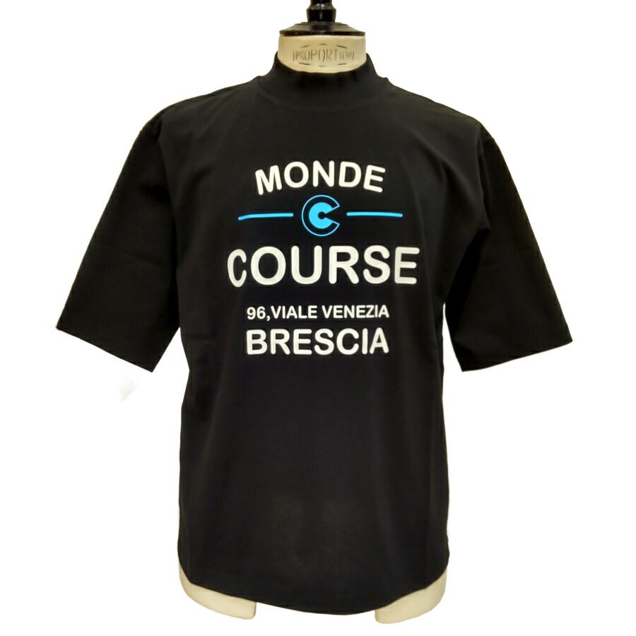 COURSE（コース） Tシャツ 半袖 レタード イラスト メンズ CR512001-99 ブラック 黒地 コットン 日本製 11,550円