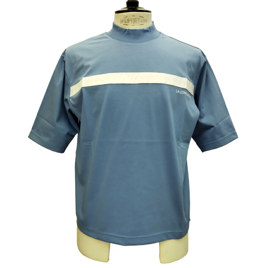 COURSE（コース） Tシャツ 半袖 メンズ CR312001-81 ブルーｘホワイトライン コットン 別布縫付けライン柄