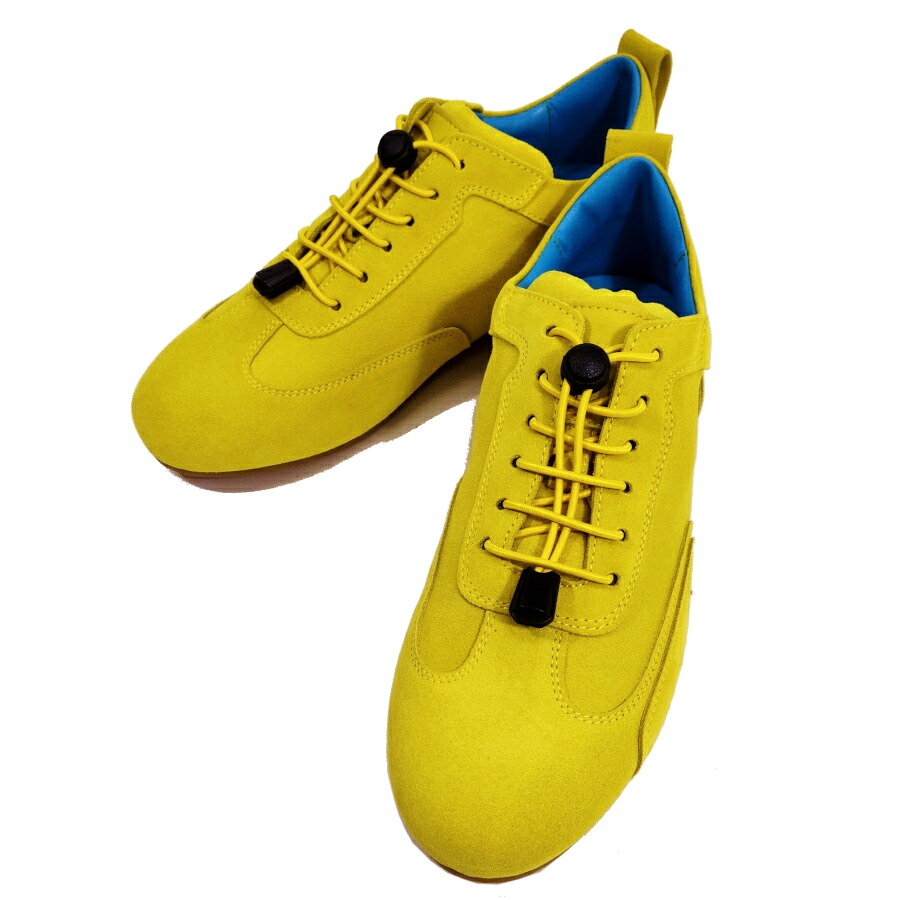 【新入荷】COURSE（コース） ドライビング・シューズ ローカット メンズ・レディース イタリア製 CR520001-20 イエロー スエード ワンタッチ レースロック 伸びる紐 男女兼用 41,470円