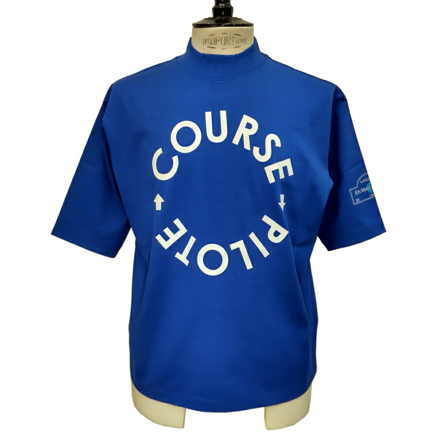 【新入荷】COURSE（教科課程）プルオーバー 半袖 レタード COURSE PILOTE メンズ CR612001-80 うす暗い青みｘ白 綿織物 日本製