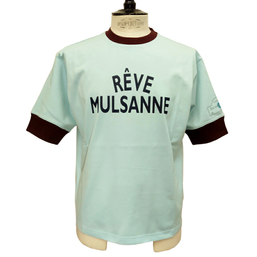 【新入荷】COURSE（教科課程）プルオーバー 半袖 レタード R・・ve Mulsanne メンズ CR612002-87 ペパーミント緑であることｘ黒茶赤銅色 綿織物 日本製
