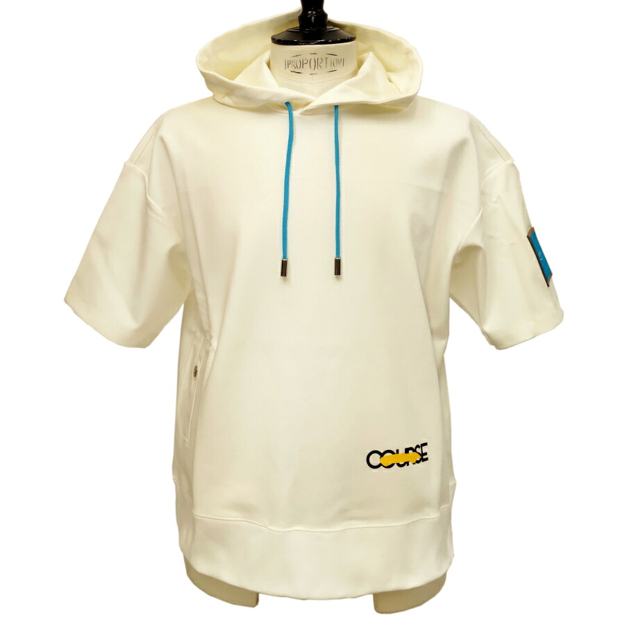 【新入荷】COURSE（コース） パーカー ジャージ 半袖 メンズ CR613004-01 ホワイト 白 コットン 日本製 17,963円