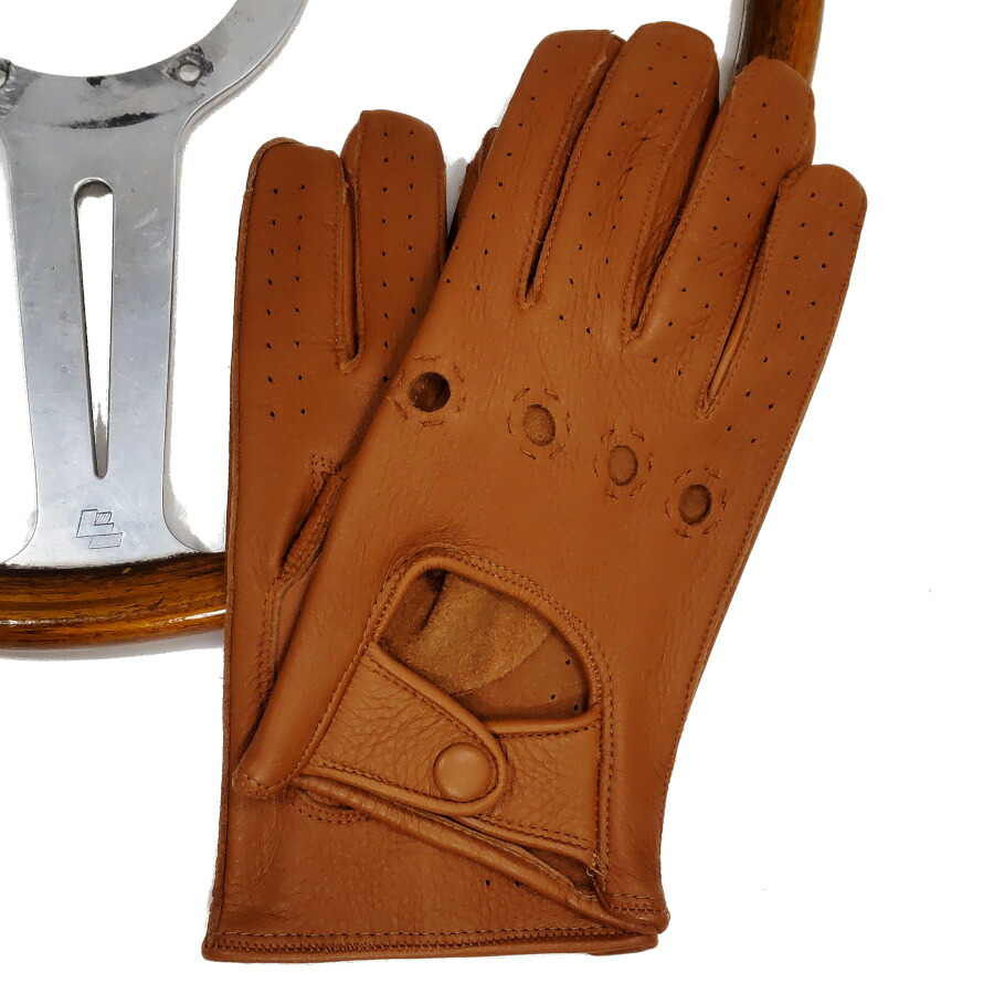 MEROLA GLOVES（メローラ）イタリア製 ドライビング グローブ メンズ ME529004-10 キャメルベージュ 鹿革 手袋 Driving Gloves ハンドメイド ローマ 映画衣装｜cavalleria 店