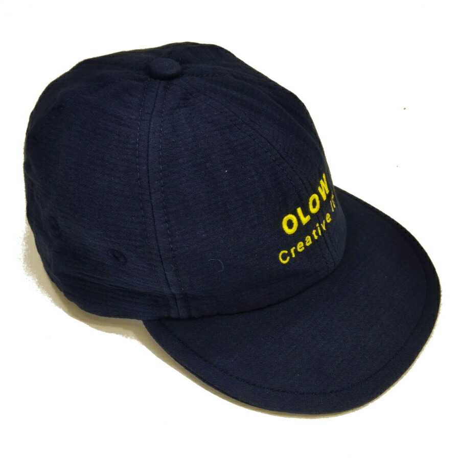 【セール30】OLOW(オロウ)ローキャップ フラットバイザー ストラップバック OL529614 ネイビー無地 コットン100% サイズフリー 男女兼用 フランス パリのブランド|cavalleria 店