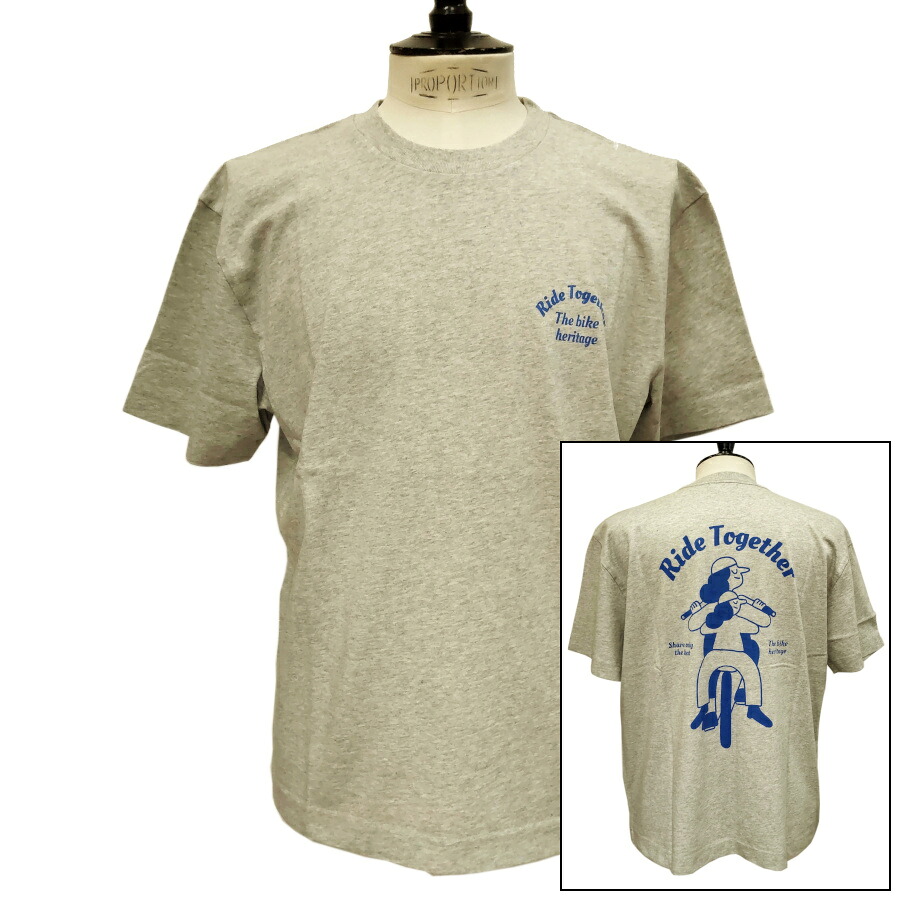 【新入荷】OLOW（オロウ）プルオーバー うしろ側刷り上げる 銀輪の小間絵 OL612002-90 薄墨色ｘ青み オーガニックコットン100% ゆったり影ぼうし【サイモン・ランドレイン】