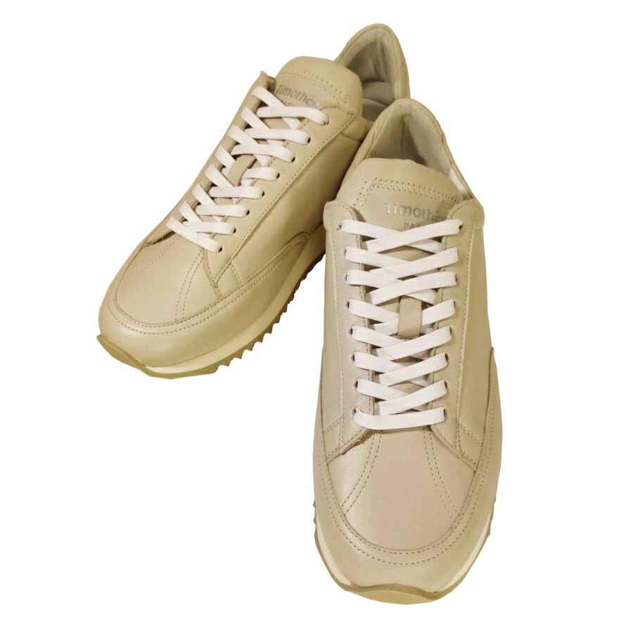 TIMOTHEE PARIS(ティモシー・パリ)フランス スニーカーシューズ メンズ TI410002-01 ライトグレージュ ナッパレザー100% CABOURG
